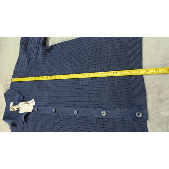 The Commons Men's XL Navy Ribbed Short Sleeve Sweater Button Down Shirt NWT - Picture 7 of 10